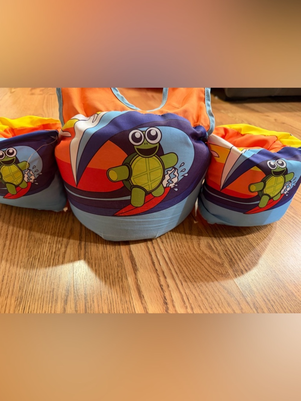 Toddler Puddle Jumper Style Swim Float Vest Turtle Graphic 30-50 lb